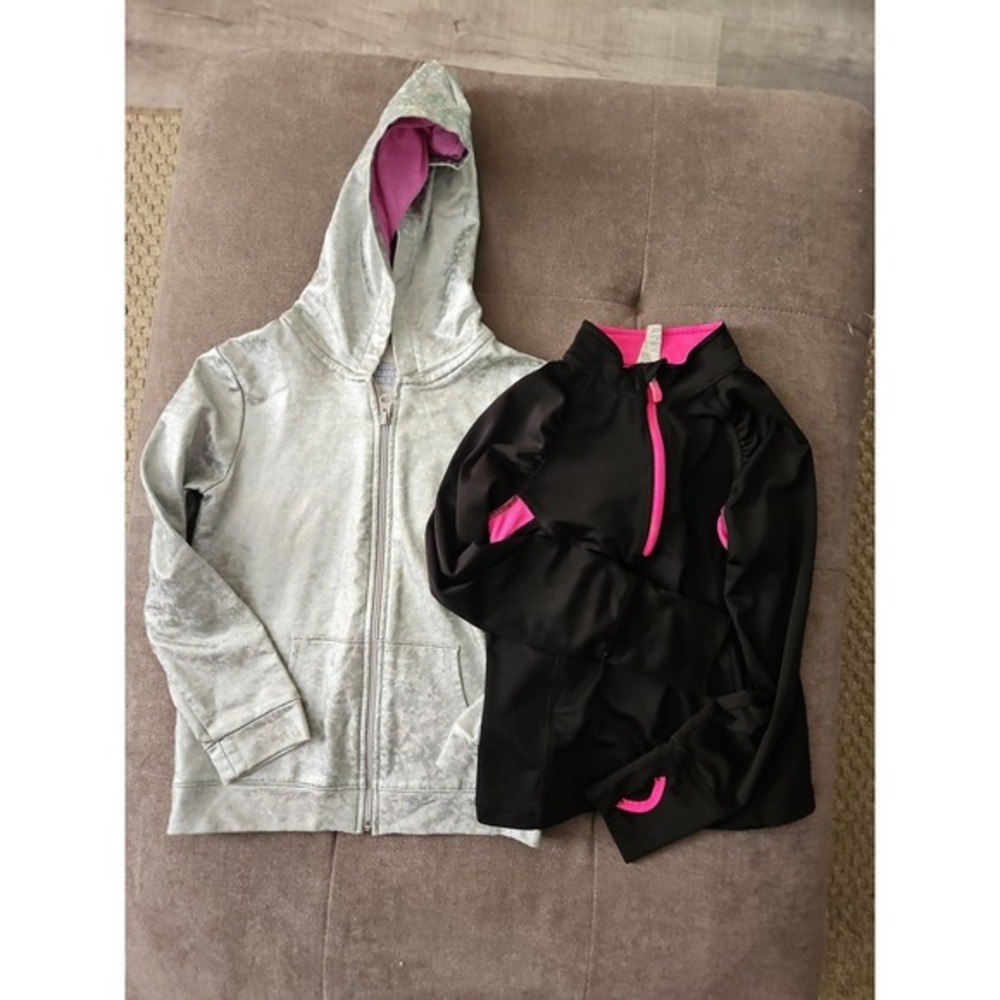 More Than Magic Danskin Girls S XS Silver Black Pink Hoodie Pullover Bundle Exc